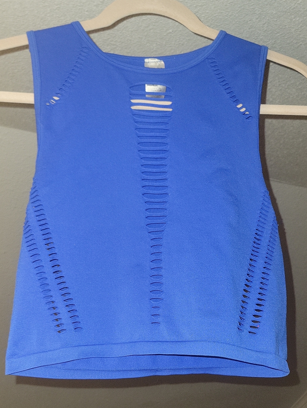 Women’s Blue Sleeveless Cutout Athletic Tank Top
